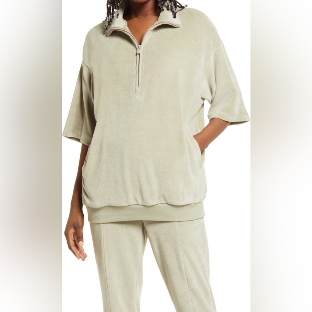 Fear of God Essentials velour half zip pullover